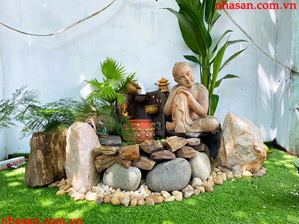 Tiểu cảnh nước đá phong thủy dành cho ban công, giếng trời, sân thượng Tiểu cảnh nước đá phong thủy dành cho ban công, giếng trời, sân thượng
