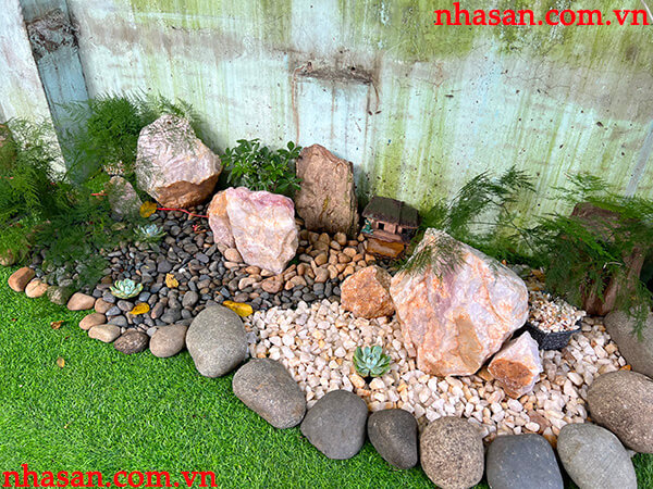 Mẫu trang trí tiểu cảnh ban công đá phong thủy TC12 Mẫu trang trí tiểu cảnh ban công đá phong thủy TC12