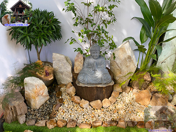 Tiểu cảnh sử dụng hoàn toàn bằng đá phong thủy tự nhiên Tiểu cảnh sử dụng hoàn toàn bằng đá phong thủy tự nhiên