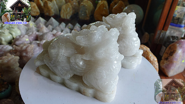 Tỳ hưu đá thạch anh trắng Tỳ hưu đá thạch anh trắng