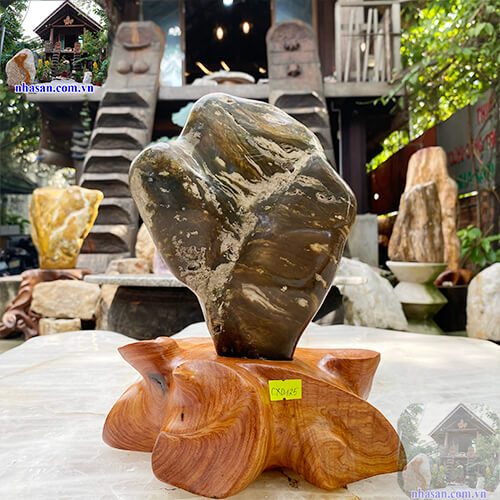 Trụ đá canxedon nâu vân xám siêu đẹp trang trí Trụ đá canxedon nâu vân xám siêu đẹp trang trí