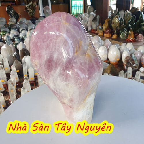 Trụ Đá Thạch Anh Hồng Đặt Bàn