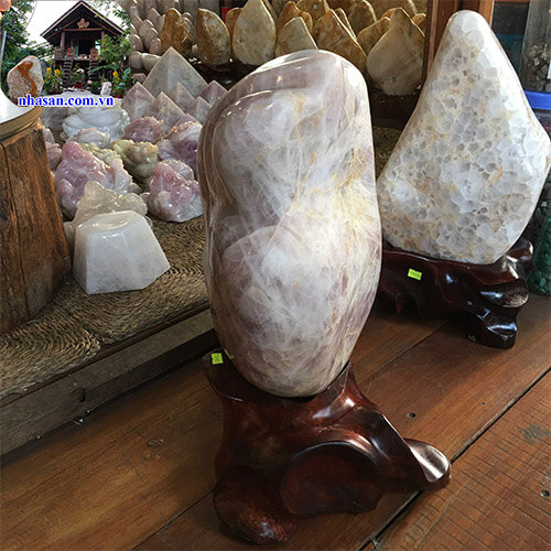 Trụ đá thạch anh hồng nguyên khối nặng 35.2kg T430-3 Trụ đá thạch anh hồng nguyên khối nặng 35.2kg T430-3