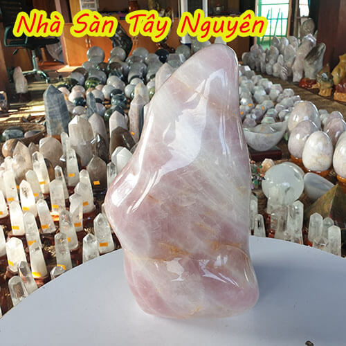 Trụ Đá Thạch Anh Hồng Phong Thủy