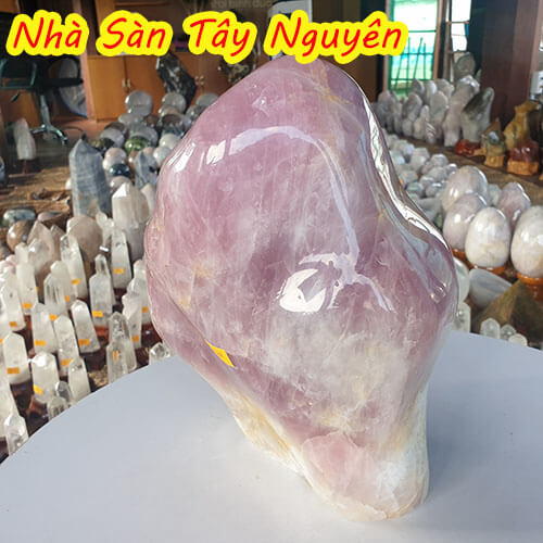 Trụ Đá Thạch Anh Hồng Phong Thủy
