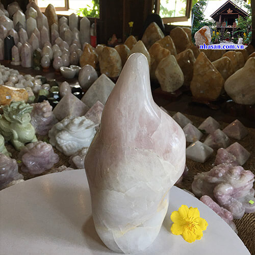 Trụ đá thạch anh hồng trang trí T452-3 Trụ đá thạch anh hồng trang trí T452-3