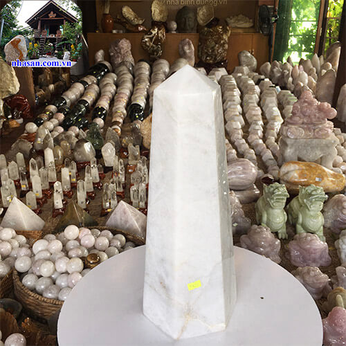 Trụ lục giác đá thạch anh trắng tự nhiên T431-1 Trụ lục giác đá thạch anh trắng tự nhiên T431-1