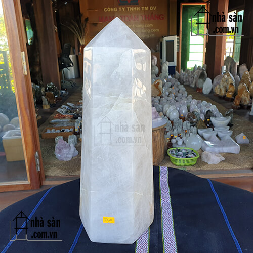 Trụ Lục Lăng Đá Thạch Anh Trắng