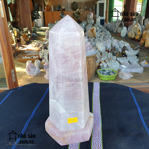 Trụ Lục Lăng Đá Thạch Anh Hồng Tự Nhiên