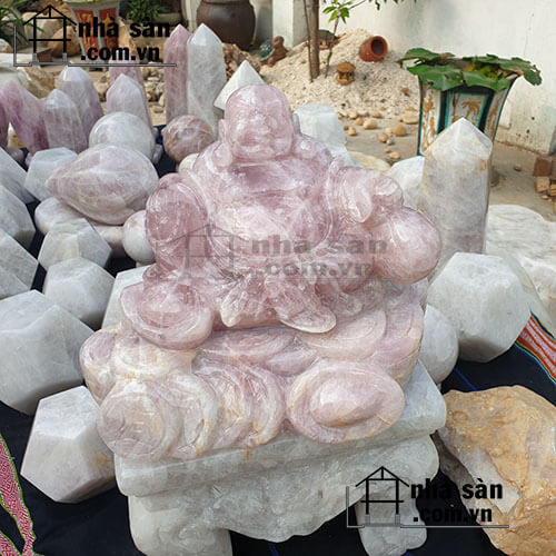 Tượng Phật Di Lạc Đá Thạch Anh Hồng Tượng Phật Di Lạc Đá Thạch Anh Hồng