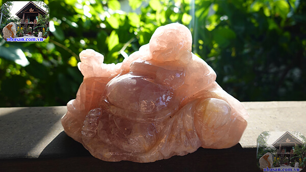 Tượng Phật Di Lặc thạch anh hồng Tượng Phật Di Lặc thạch anh hồng