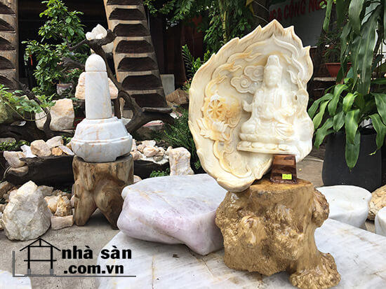 Vỏ Sò Tai Tượng 60kg Điêu Khắc Thành Tượng Phật Bà Quan Âm VS04