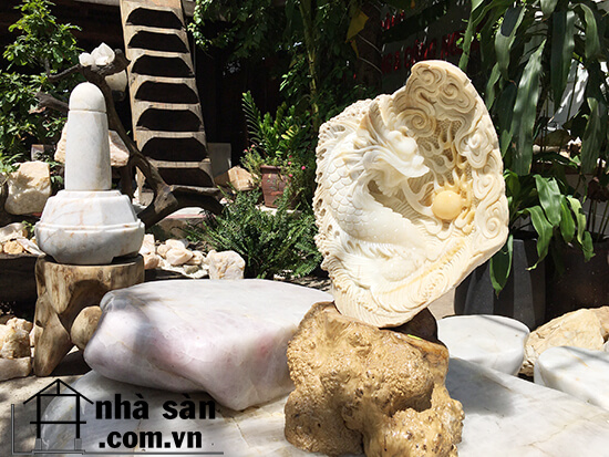 Vỏ Sò Tai Tượng  60kg Điêu Khắc Thành Tượng Rồng Chầu Ngọc VS05