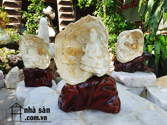 Vỏ Trai Tai Tượng Hóa Ngọc Điêu Khắc Tượng Đức Phật Quan Âm