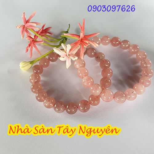 Vòng Tay Đá Thạch Anh Hồng Tự Nhiên