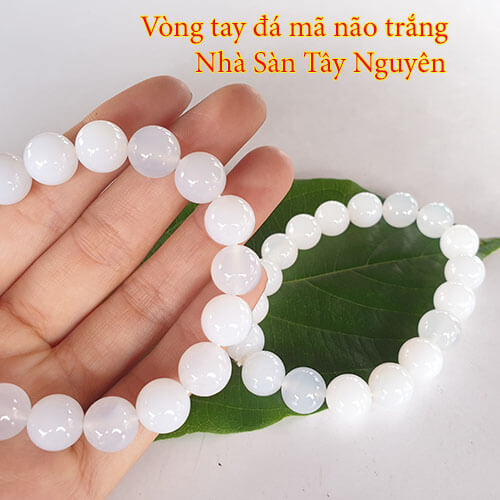 Vòng Tay Đá Mã Não Trắng