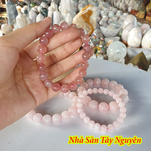 Vòng Tay Đá Thạch Anh Hồng Phong Thủy