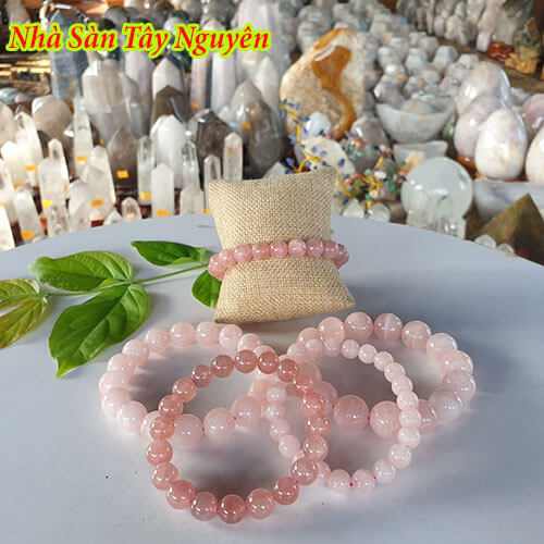 Vòng Tay Đá Thạch Anh Hồng  Vòng Tay Đá Thạch Anh Hồng