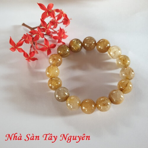 Vòng Tay Đá Thạch Anh Tóc Vàng Phong Thủy