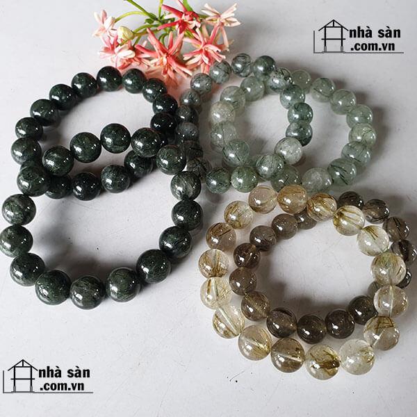 Vòng Tay Đá Thạch Anh Tóc Xanh Tự Nhiên Vòng Tay Đá Thạch Anh Tóc Xanh Tự Nhiên