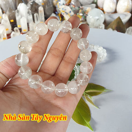 Vòng Tay Đá Thạch Anh Trắng Tự Nhiên