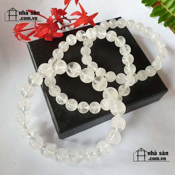Vòng Tay Đá Thạch Anh Trắng Tự Nhiên Vòng Tay Đá Thạch Anh Trắng Tự Nhiên