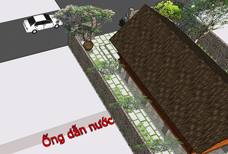 Đường ống nước xuyên qua