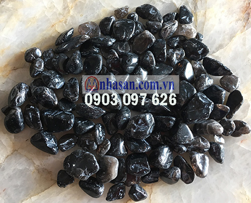Đá thạch anh vụn ngũ sắc màu đen