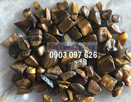 Đá thạch anh vụn ngũ sắc màu vàng thổ