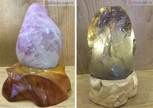 Trụ đá thạch anh để bàn phong thủy