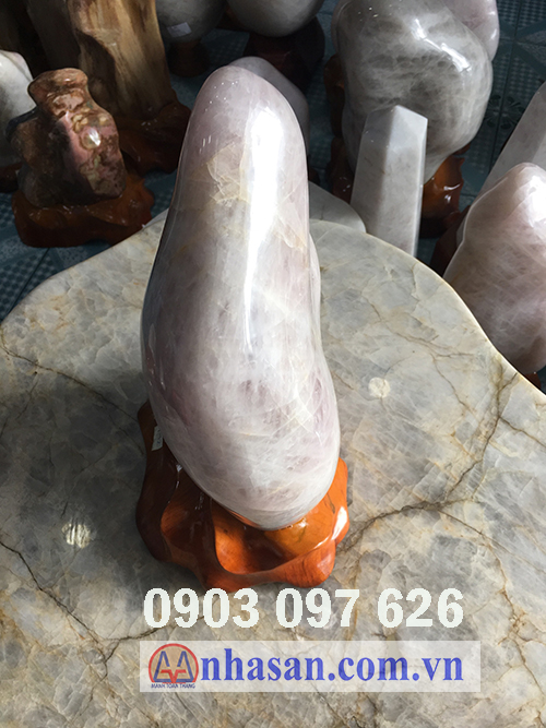 Pink white quartz stone pillar-T42.2
