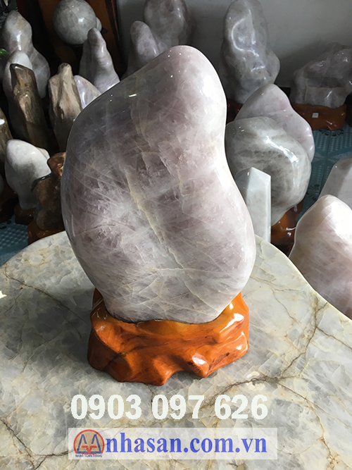 Pink white quartz stone pillar-T42.3
