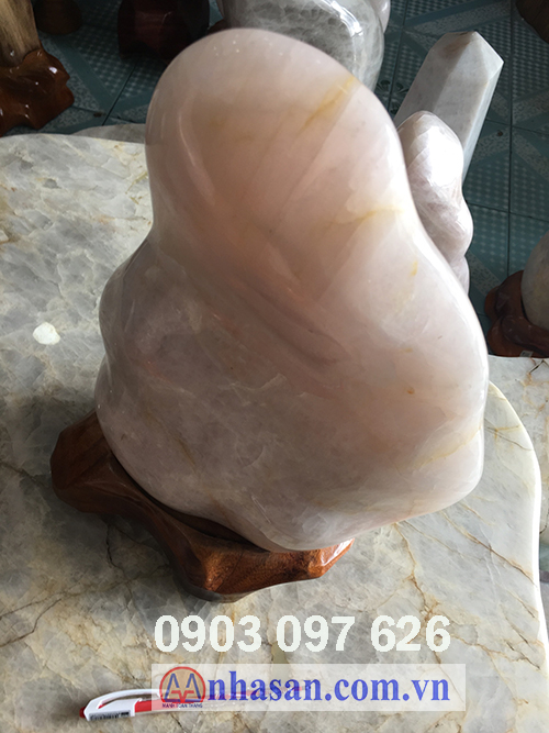 Pink-white quartz stone pillar -T47.2