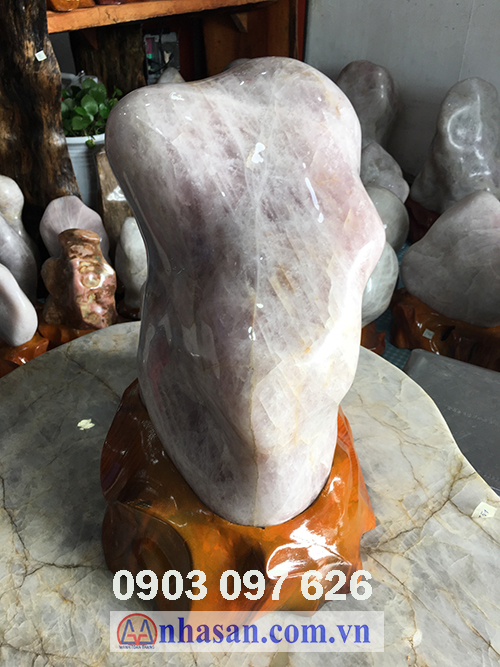Pink-white quartz stone pillar-T51.3