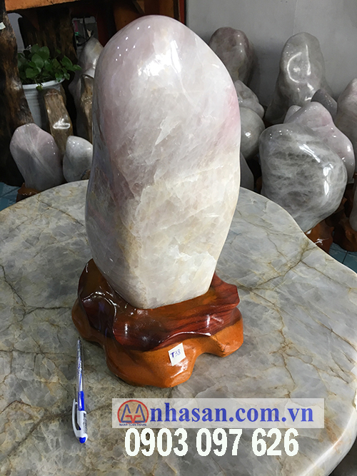 Pink white quartz stone pillar-T38