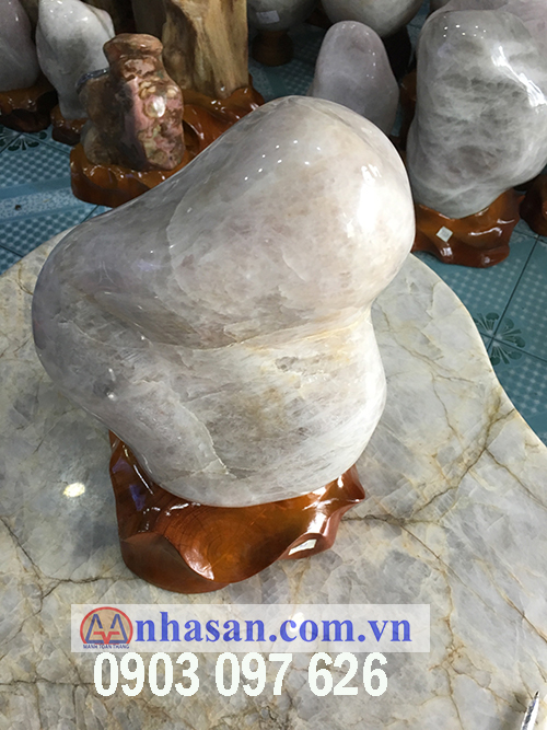 Pink white quartz stone pillar-T39.2