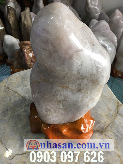 Pink white quartz stone pillar-T39.3
