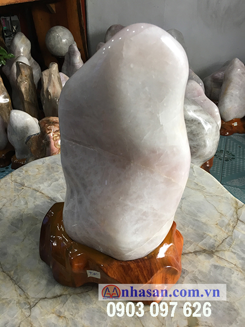 Pink-white quartz stone pillar-T40.2