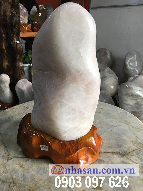 Pink white quartz stone pillar-T40