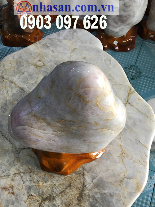 Pink-white quartz stone pillar-T37.3