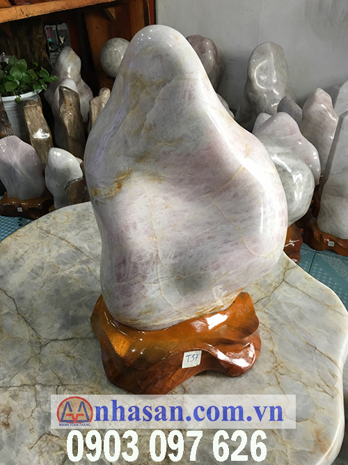 Pink white quartz stone pillar-T37