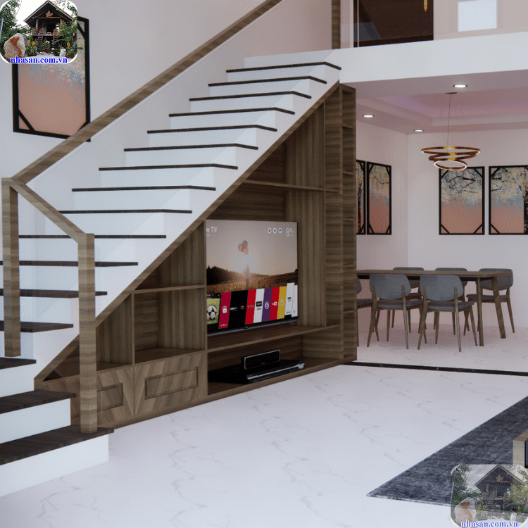 Cầu thang không nên đặt vị trí trung tâm (Ảnh minh họa) Cầu thang không nên đặt vị trí trung tâm (Ảnh minh họa)