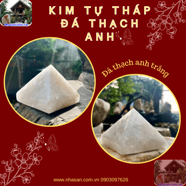 Kim tự tháp thạch anh trắng thanh tẩy năng lượng Kim tự tháp thạch anh trắng thanh tẩy năng lượng