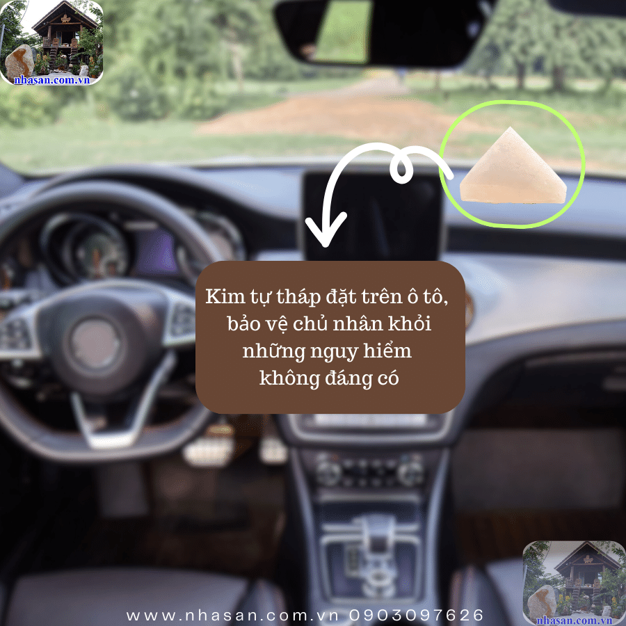 Kim tự tháp đá tự nhiên cũng được sử dụng để đặt trên ô tô Kim tự tháp đá tự nhiên cũng được sử dụng để đặt trên ô tô