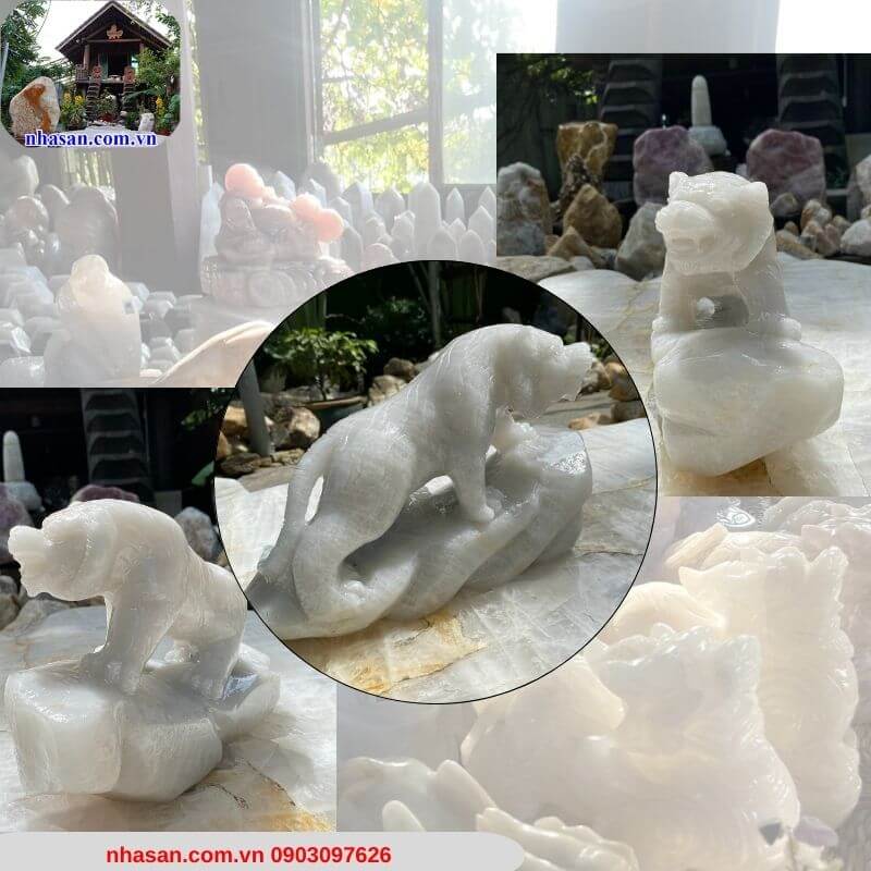 Hổ đá thạch anh trắng tự nhiên Hổ đá thạch anh trắng tự nhiên