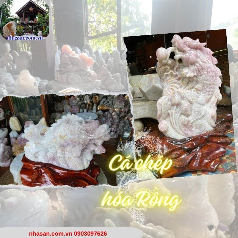 Cá Chép hóa rồng đá thạch anh- Biểu tượng của sự thăng tiến Cá Chép hóa rồng đá thạch anh- Biểu tượng của sự thăng tiến