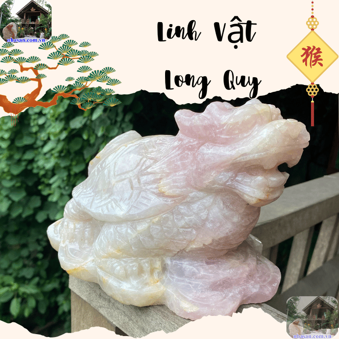 Long Quy đá thạch anh hồng Long Quy đá thạch anh hồng