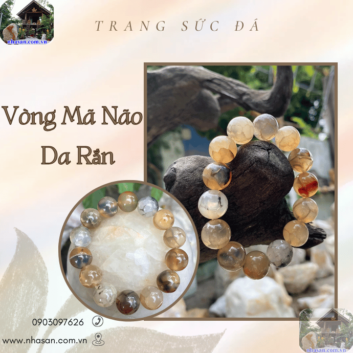 Vòng tay đá mã não da rắn 14ly tự nhiên Vòng tay đá mã não da rắn 14ly tự nhiên