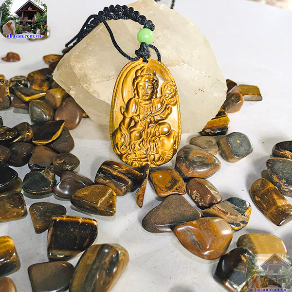 Mặt Phật Phổ Hiền Bồ Tát đá mắt hổ vàng nâu (20g) cho người tuổi Thìn Mặt Phật Phổ Hiền Bồ Tát đá mắt hổ vàng nâu (20g) cho người tuổi Thìn