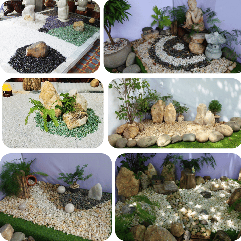 Ý tưởng vườn zen đá thạch anh phong thủy